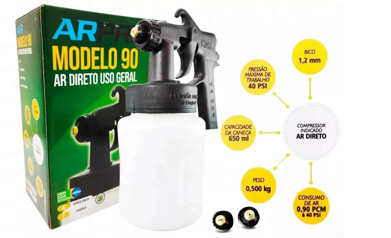 Pistola de Pintura Profissional Arprex Mod.90 - Imagem 3